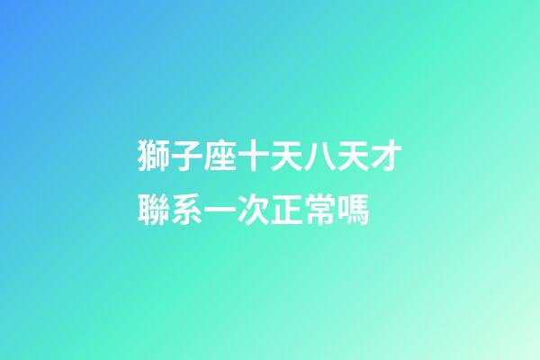 獅子座十天八天才聯系一次正常嗎