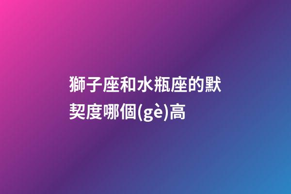 獅子座和水瓶座的默契度哪個(gè)高-第1張-星座運(yùn)勢(shì)-玄機(jī)派