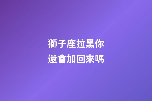 獅子座拉黑你還會加回來嗎-第1張-星座運勢-玄機派