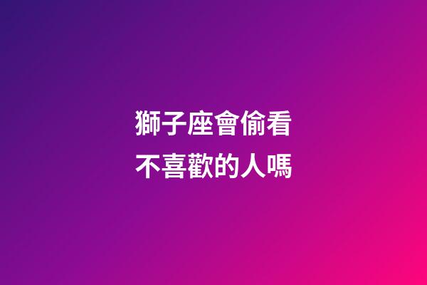 獅子座會偷看不喜歡的人嗎-第1張-星座運勢-玄機派