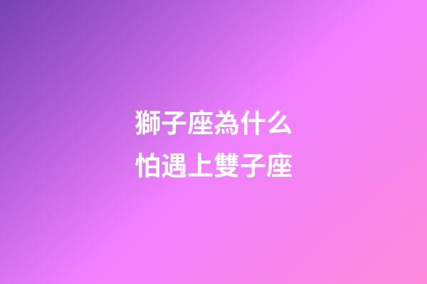 獅子座為什么怕遇上雙子座-第1張-星座運勢-玄機派