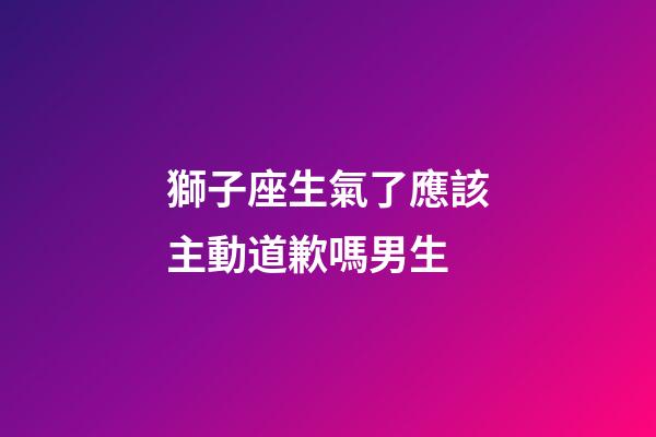 獅子座生氣了應該主動道歉嗎男生-第1張-星座運勢-玄機派