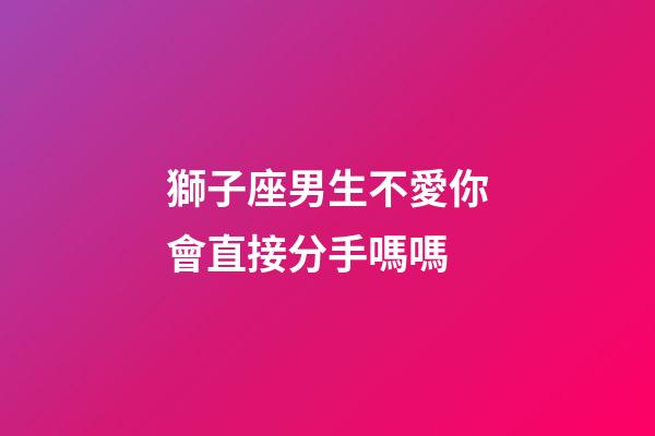 獅子座男生不愛你會直接分手嗎嗎-第1張-星座運勢-玄機派