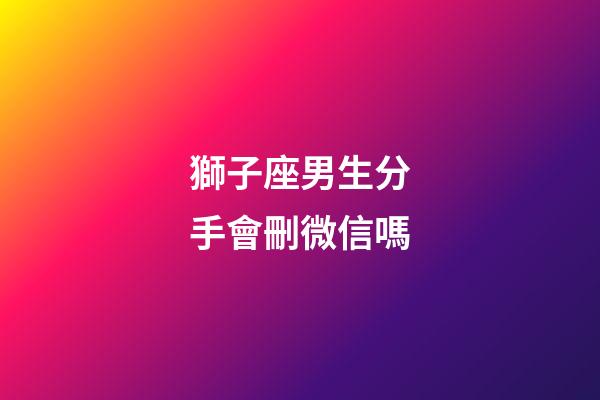 獅子座男生分手會刪微信嗎-第1張-星座運勢-玄機派