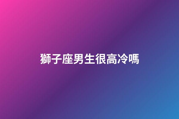 獅子座男生很高冷嗎-第1張-星座運勢-玄機派