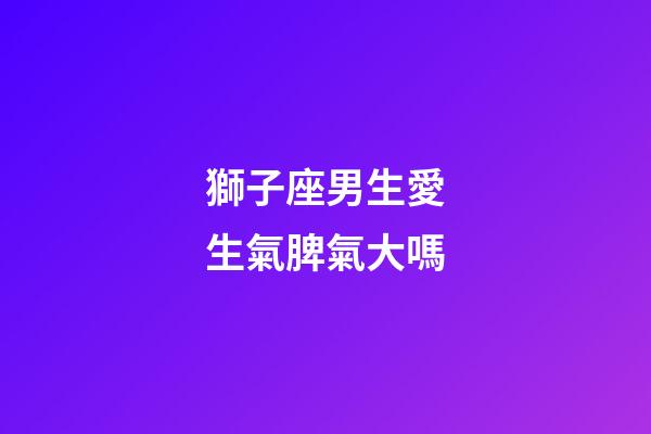 獅子座男生愛生氣脾氣大嗎-第1張-星座運勢-玄機派