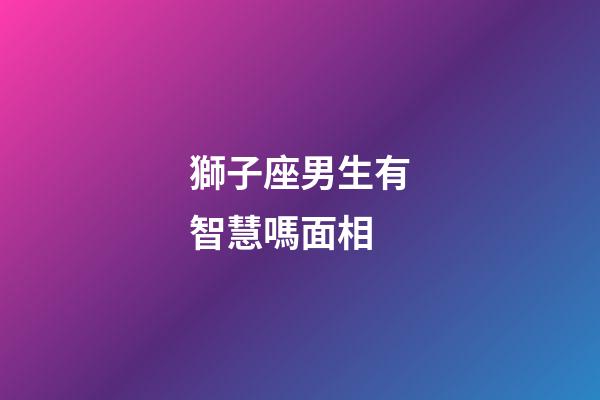 獅子座男生有智慧嗎面相-第1張-星座運勢-玄機派