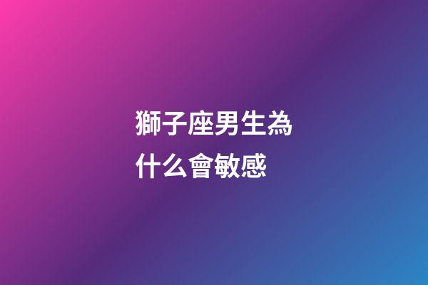 獅子座男生為什么會敏感-第1張-星座運(yùn)勢-玄機(jī)派