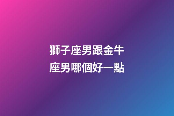 獅子座男跟金牛座男哪個好一點-第1張-星座運勢-玄機派