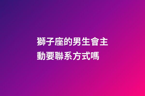 獅子座的男生會主動要聯系方式嗎-第1張-星座運勢-玄機派