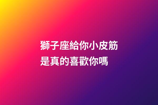 獅子座給你小皮筋是真的喜歡你嗎-第1張-星座運勢-玄機派