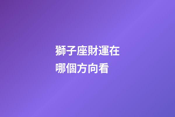 獅子座財運在哪個方向看-第1張-星座運勢-玄機派