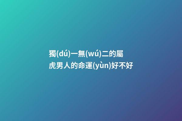 獨(dú)一無(wú)二的屬虎男人的命運(yùn)好不好