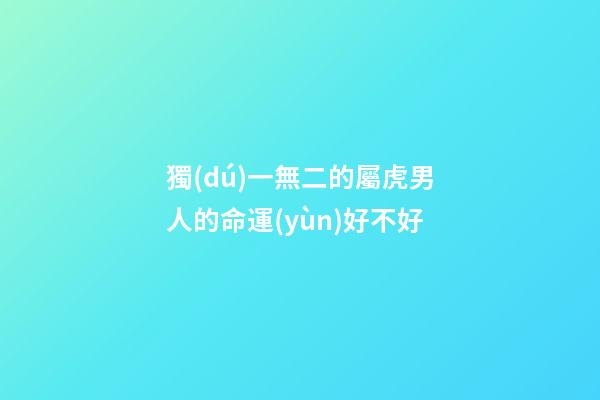 獨(dú)一無二的屬虎男人的命運(yùn)好不好