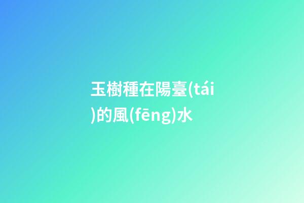 玉樹種在陽臺(tái)的風(fēng)水