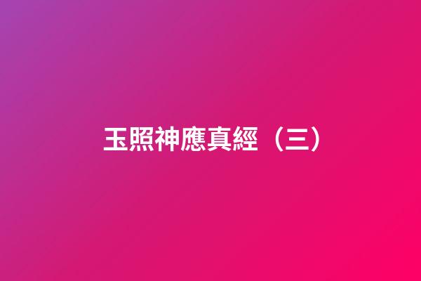 玉照神應真經（三）