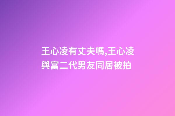 王心凌有丈夫嗎,王心凌與富二代男友同居被拍-第1張-觀點-玄機派