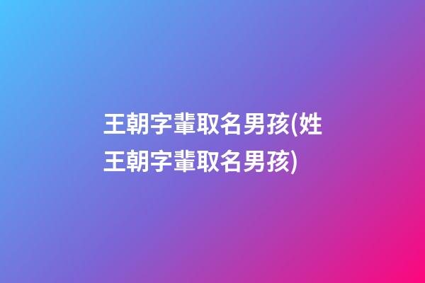 王朝字輩取名男孩(姓王朝字輩取名男孩)