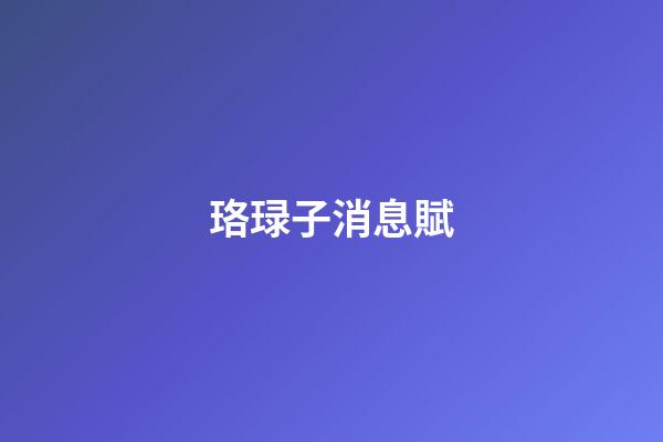 珞琭子消息賦