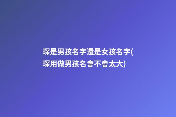 琛是男孩名字還是女孩名字(琛用做男孩名會不會太大)
