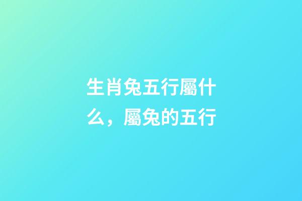 生肖兔五行屬什么，屬兔的五行