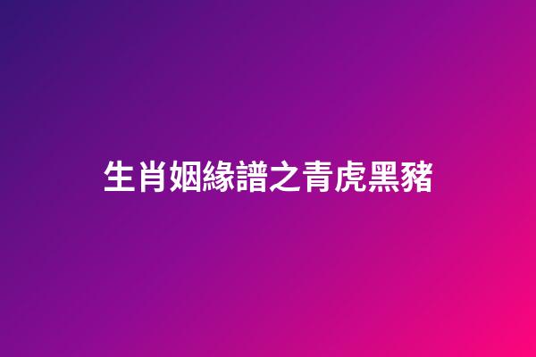 生肖姻緣譜之青虎黑豬
