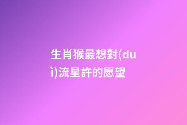 生肖猴最想對(duì)流星許的愿望