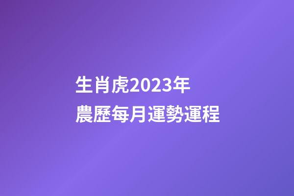 生肖虎2023年農歷每月運勢運程