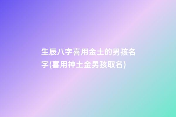 生辰八字喜用金土的男孩名字(喜用神土金男孩取名)