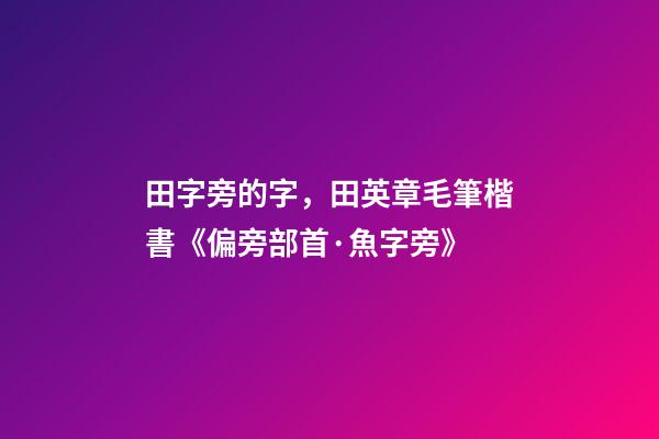 田字旁的字，田英章毛筆楷書《偏旁部首·魚字旁》-第1張-觀點(diǎn)-玄機(jī)派