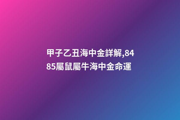 甲子乙丑海中金詳解,84/85屬鼠屬牛海中金命運