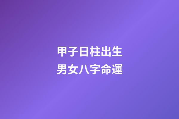 甲子日柱出生男女八字命運