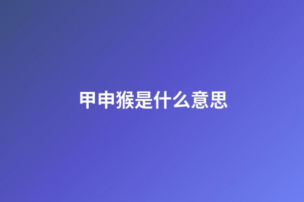 甲申猴是什么意思