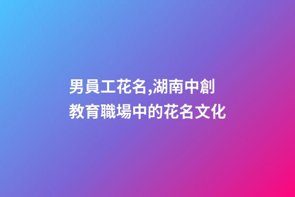 男員工花名,湖南中創教育職場中的花名文化-第1張-觀點-玄機派