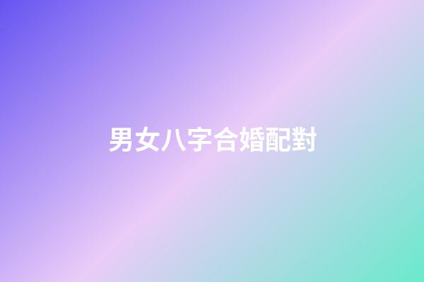男女八字合婚配對