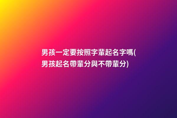 男孩一定要按照字輩起名字嗎(男孩起名帶輩分與不帶輩分)
