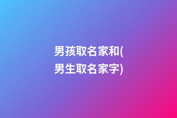 男孩取名家和(男生取名家字)