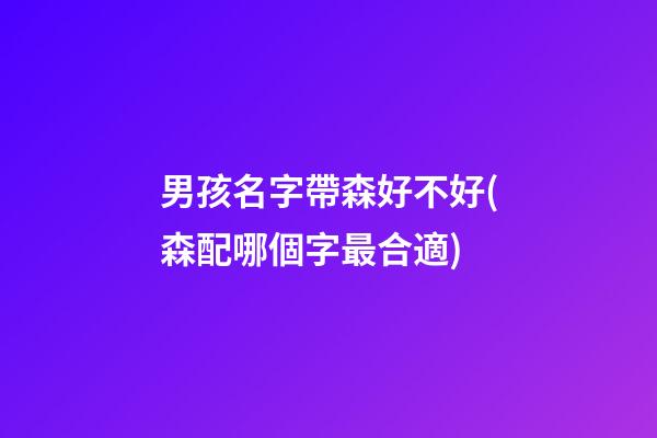 男孩名字帶森好不好(森配哪個字最合適)
