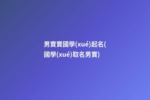 男寶寶國學(xué)起名(國學(xué)取名男寶)