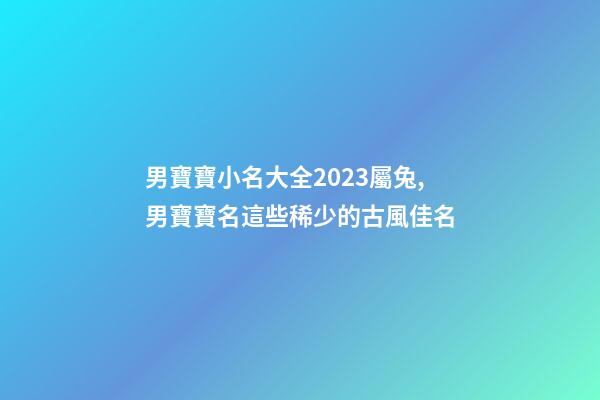 男寶寶小名大全2023屬兔,男寶寶名這些稀少的古風佳名-第1張-觀點-玄機派