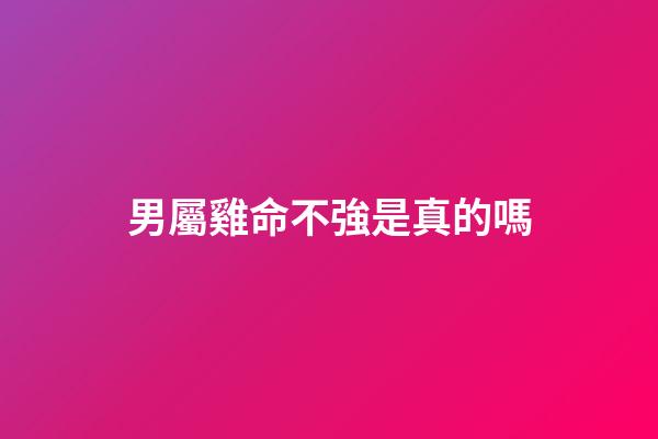 男屬雞命不強是真的嗎