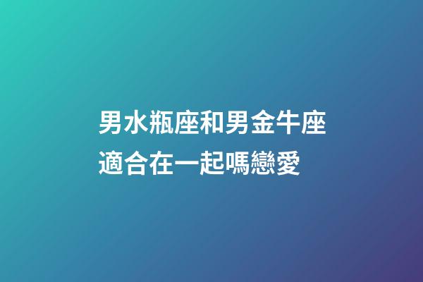 男水瓶座和男金牛座適合在一起嗎戀愛-第1張-星座運勢-玄機派