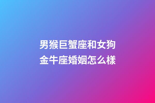 男猴巨蟹座和女狗金牛座婚姻怎么樣-第1張-星座運勢-玄機派