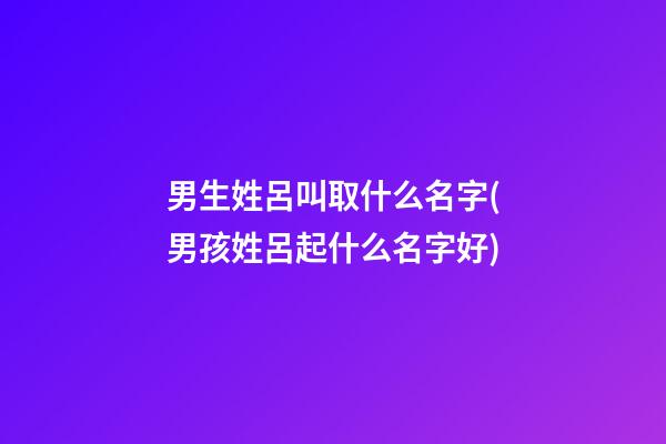 男生姓呂叫取什么名字(男孩姓呂起什么名字好)