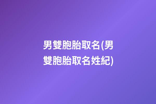 男雙胞胎取名(男雙胞胎取名姓紀)