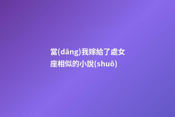 當(dāng)我嫁給了處女座相似的小說(shuō)