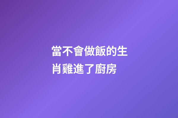 當不會做飯的生肖雞進了廚房