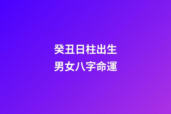 癸丑日柱出生男女八字命運