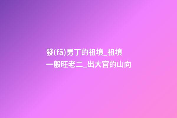 發(fā)男丁的祖墳_祖墳一般旺老二_出大官的山向
