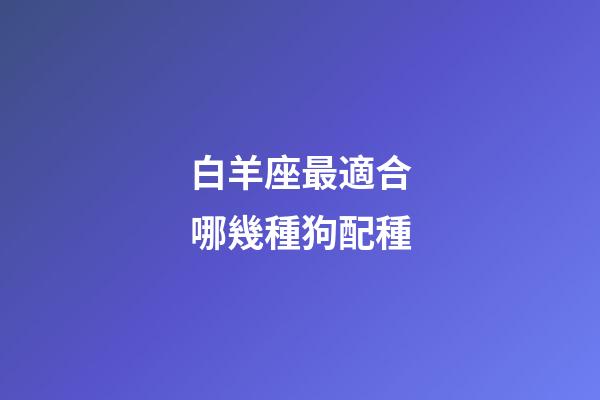 白羊座最適合哪幾種狗配種-第1張-星座運(yùn)勢(shì)-玄機(jī)派